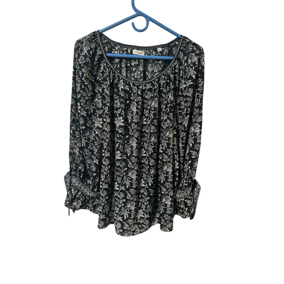 Max‎ Studio London Sz 1X (see Measurements) Flowy Black & White Tie Sleeves - Picture 1 of 10